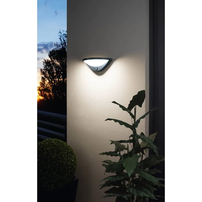 Eglo BELCREDA Muurlamp LED Antraciet, 1-licht, Bewegingsmelder Garantie Inbegrepen