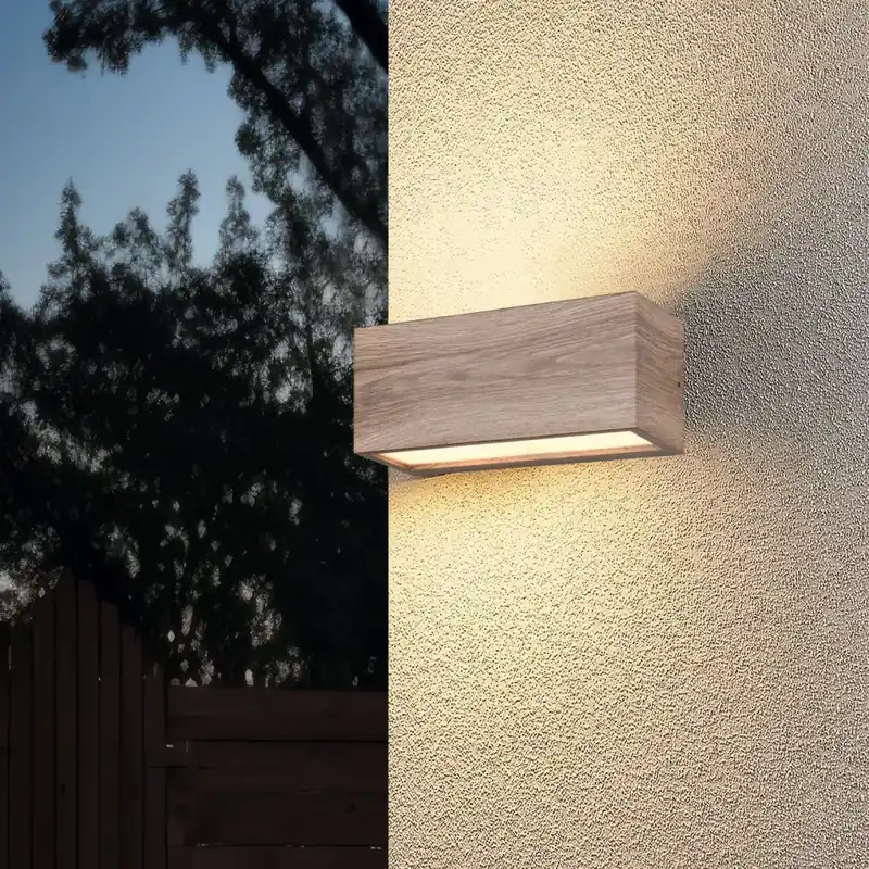 Ambachtelijk Trio verlichting MAYENNE Wandlamp Hout licht, 2-lichts