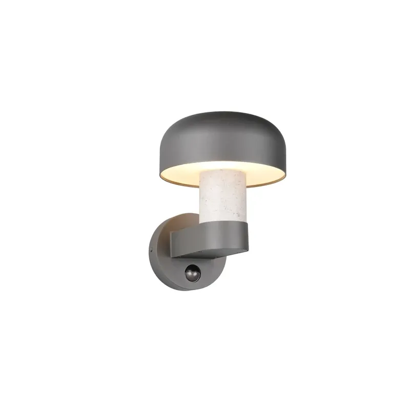 Veilige Betaling Trio verlichting FRASER Wandlamp stenen uiterlijk, 1-licht, Bewegingsmelder
