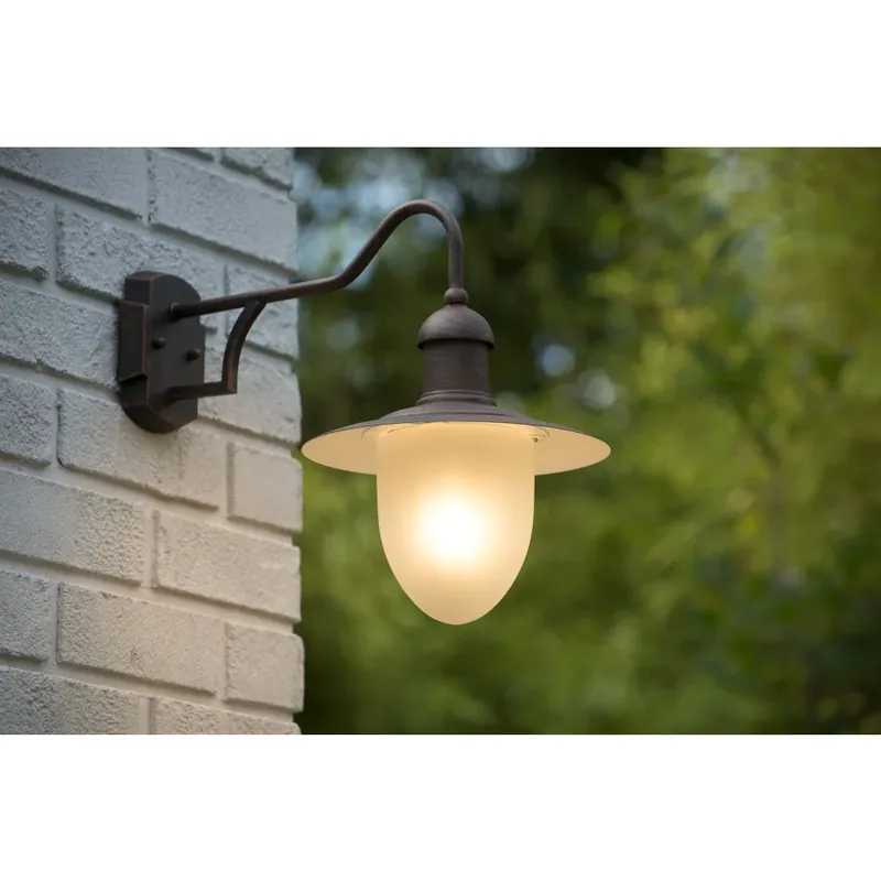 Lucide Aruba Buiten muurlamp Roest, 1-licht Origineel