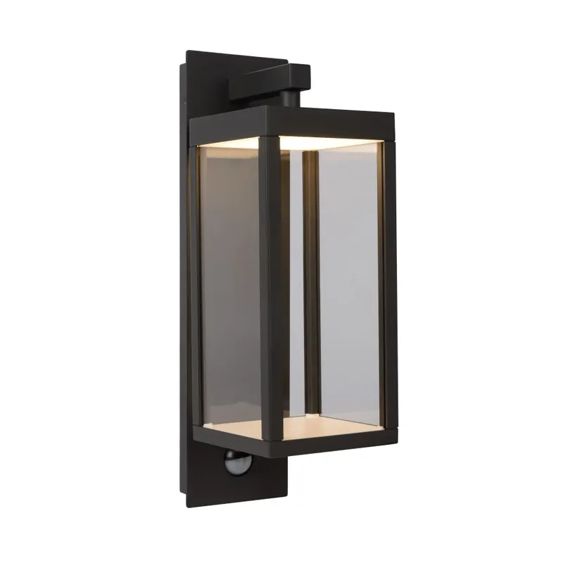 Lucide CLAIRETTE Buiten muurverlichting LED Zwart, Bewegingsmelder Flitsaanbieding