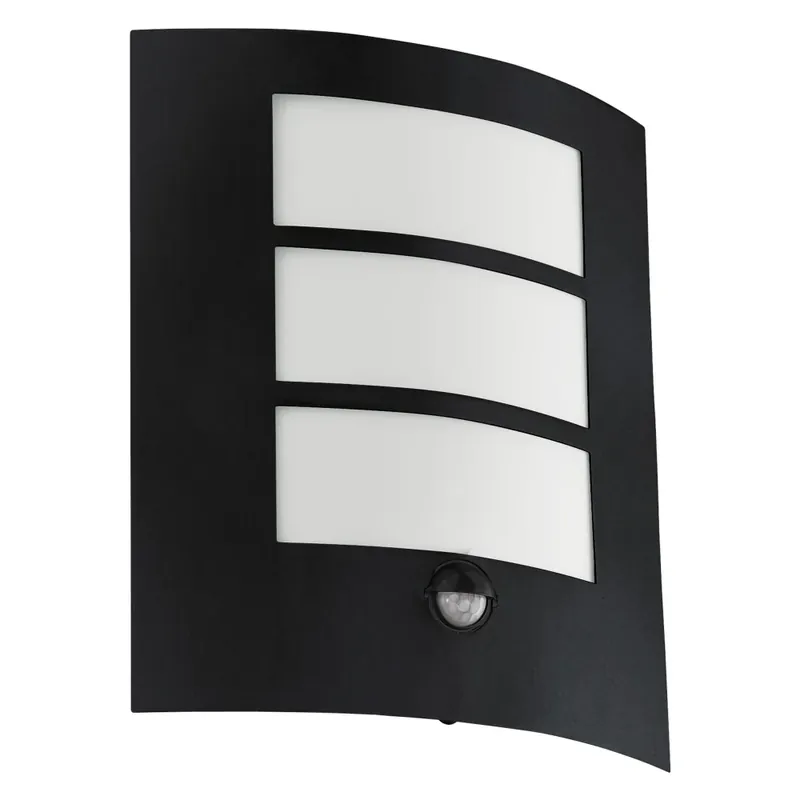 Eglo CITY Buiten muurverlichting Zwart, 1-licht, Bewegingsmelder Weekendaanbieding