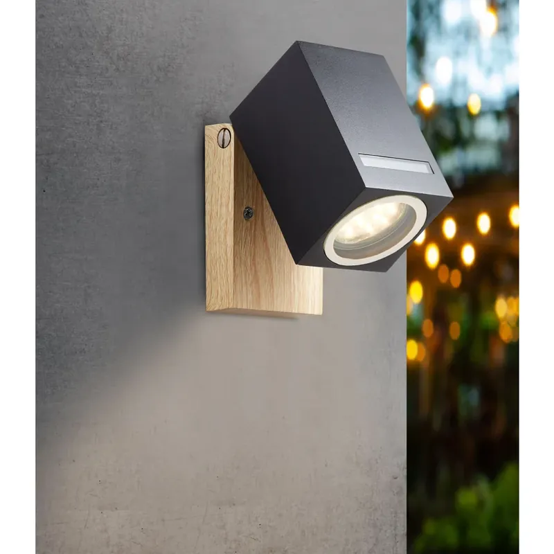 Hete Deal Brilliant Galeni Buiten muurverlichting houtlook, 1-licht