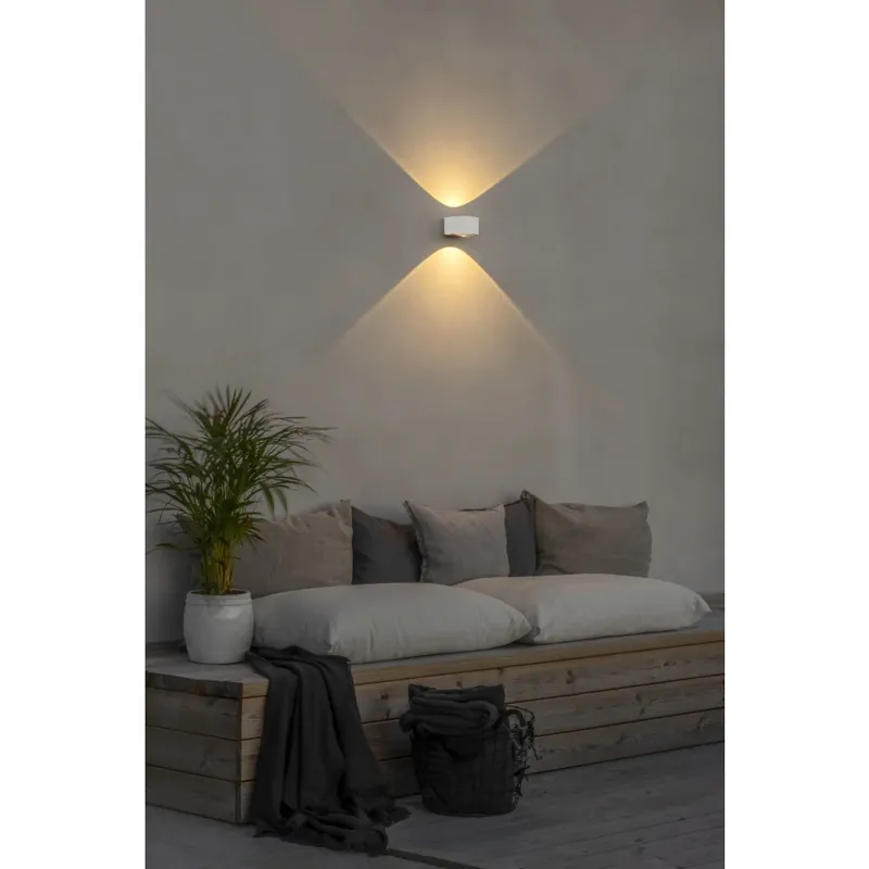 Konstsmide Gela Buiten muurverlichting LED Wit, 2-lichts Gratis Verzending