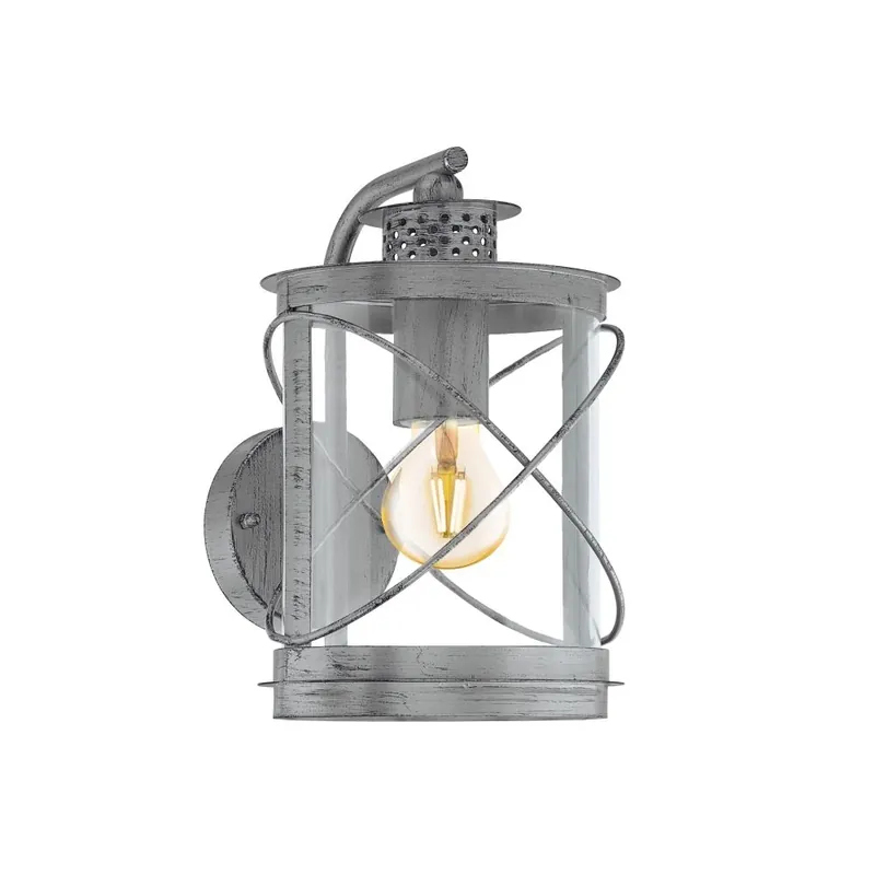 Tijdelijk Beschikbaar Eglo HILBURN 1 Muurlamp Donkerbruin, Zilver, 1-licht