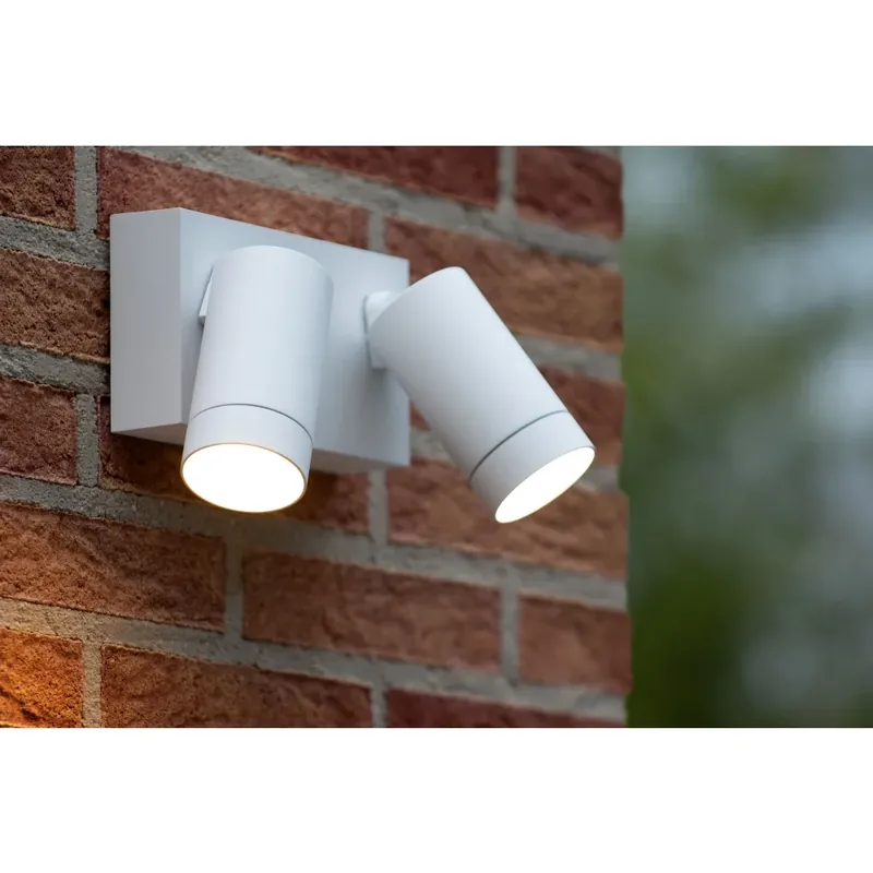 Groothandel Lucide TAYLOR Buiten muurverlichting Wit, 2-lichts, Bewegingsmelder