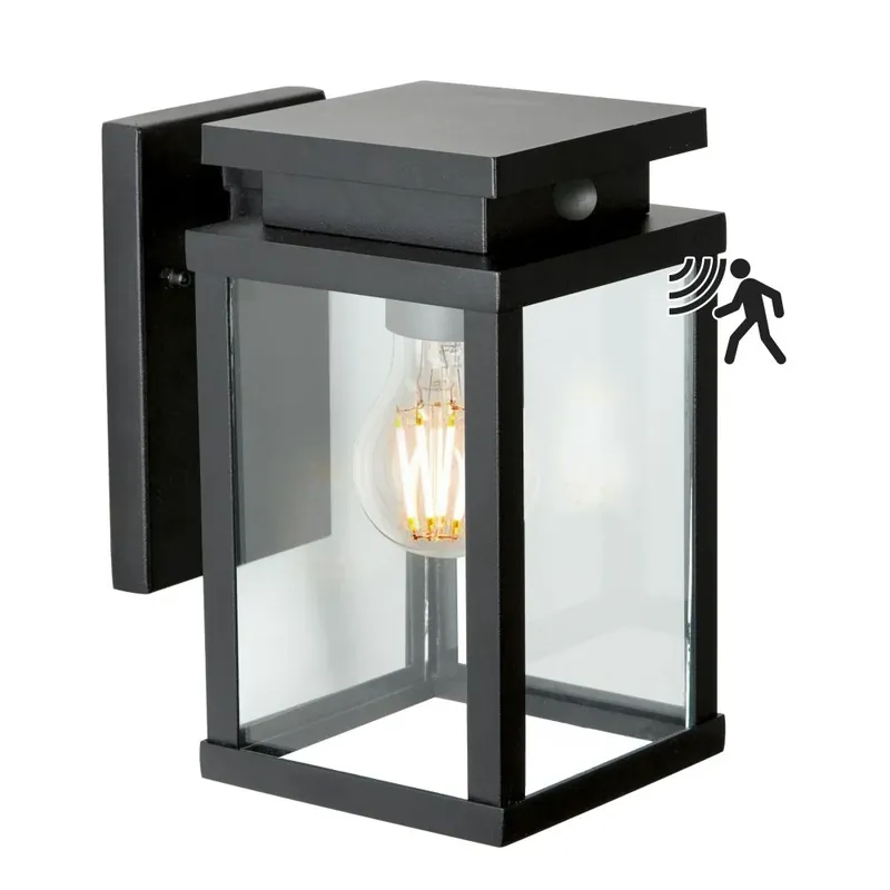 Voordeelprijs KS Verlichting Jersey Buiten muurverlichting Zwart, 1-licht, Bewegingsmelder