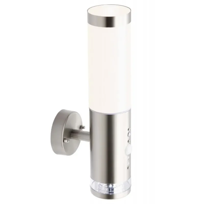 Luxe Brilliant Bole Buiten muurverlichting roestvrij staal, 1-licht, Bewegingsmelder