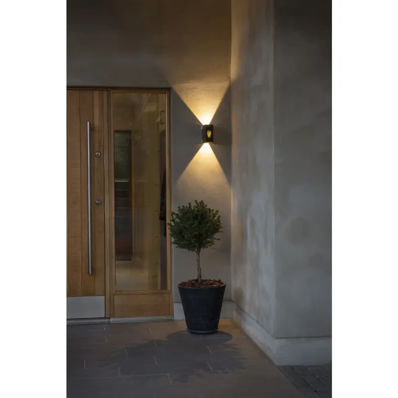 Authentiek Konstsmide Cremona Buiten muurverlichting LED Antraciet, 3-lichts, Afstandsbediening