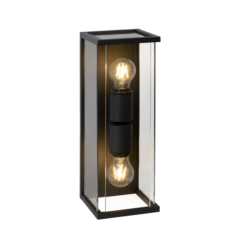 Lucide CLAIRE Buiten muurverlichting Zwart, 2-lichts Exclusieve Aanbieding