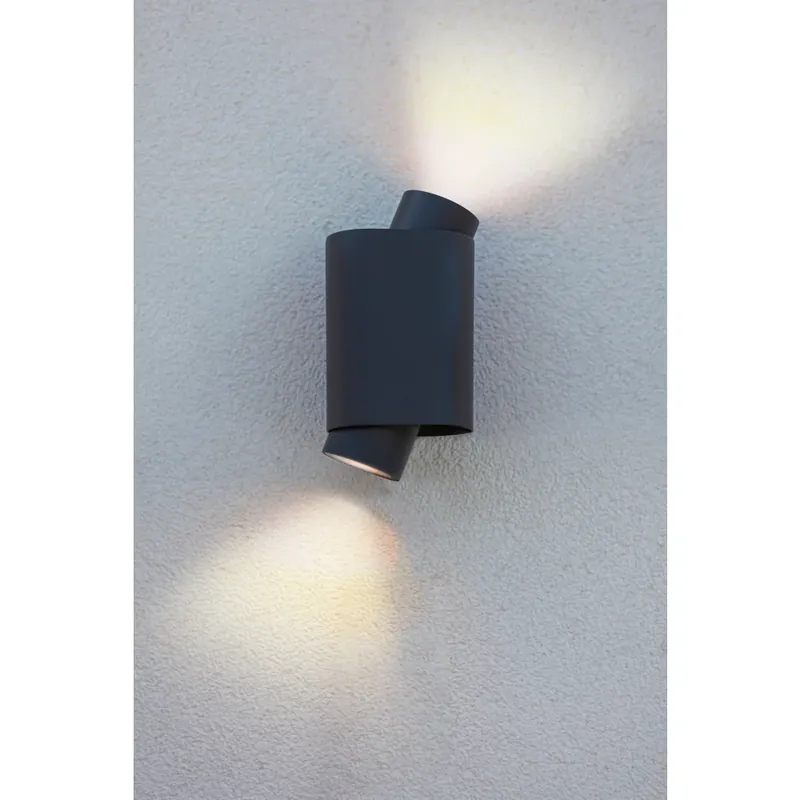 Lutec Cypres Buiten muurverlichting Antraciet, 2-lichts Betrouwbaar