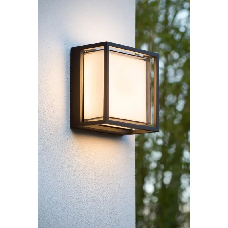 Origineel Lucide SINGA LED Buiten muurverlichting Zwart, 1-licht