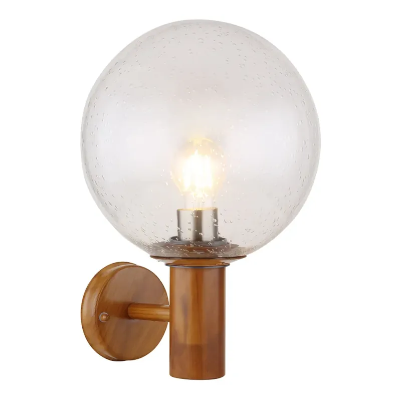 Globo OSSY Buiten muurverlichting roestvrij staal, houtlook, 1-licht Koop Online