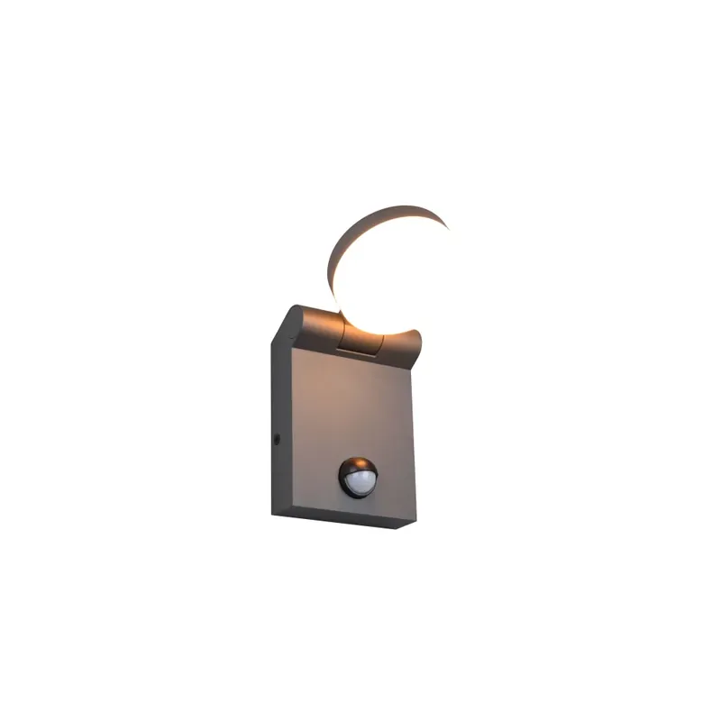 Trio ADOUR Muurlamp LED Antraciet, 1-licht, Bewegingsmelder Garantie Inbegrepen