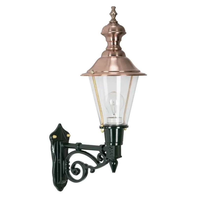 Ambachtelijk KS Verlichting Edam Muurlamp Groen, Koperkleurig, 1-licht