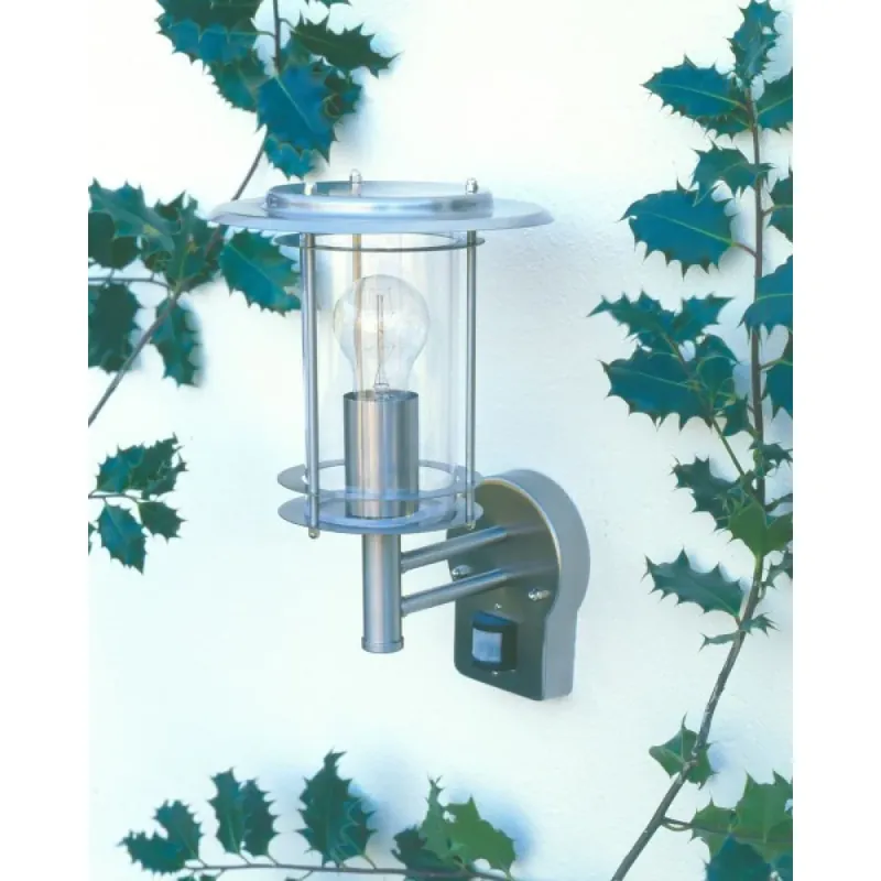 Hete Deal Brilliant York Buiten muurverlichting roestvrij staal, 1-licht, Bewegingsmelder