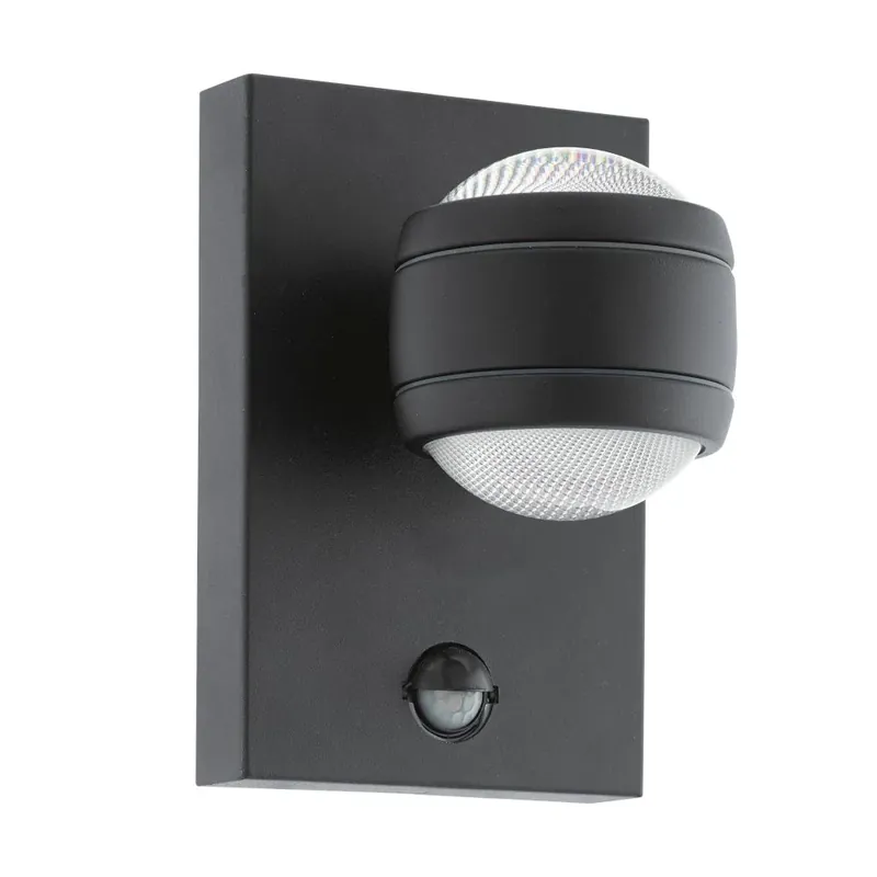 Bulkbestelling Eglo SESIMBA 1 Muurlamp LED Zwart, 2-lichts, Bewegingsmelder