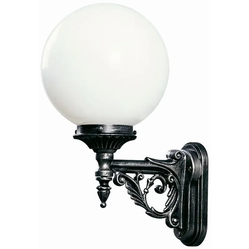 Albert 609 Muurlamp Zwart, Zilver, 1-licht Professioneel