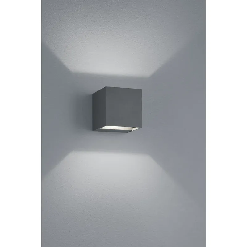 Trio ADAJA Buiten muurverlichting LED Antraciet, 2-lichts Wereldwijde Verzending