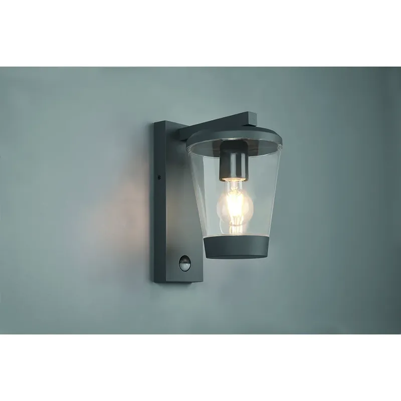 Trio-Leuchten Cavado Muurlamp Antraciet, 1-licht, Bewegingsmelder Nieuwe Collectie