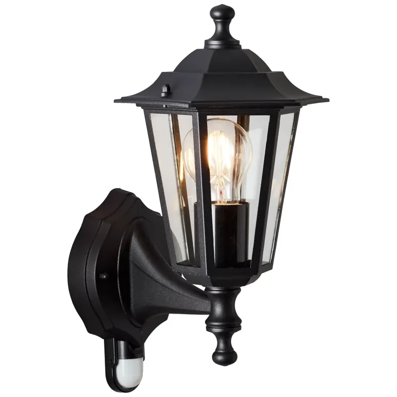 Brillliant Carleen Buiten muurverlichting Zwart, 1-licht, Bewegingsmelder Hete Deal