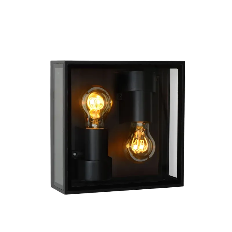 Premium Lucide DUKAN Buiten muurverlichting Zwart, 2-lichts