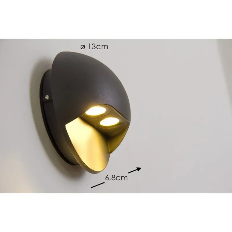 Snelle Levering Globo ELARA LED Wandlamp Buiten Grijs, 2-lichts