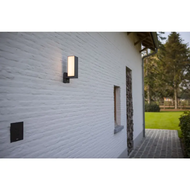 Tijdelijk Beschikbaar Lutec CUBA Buiten muurverlichting LED Antraciet, 1-licht, Bewegingsmelder