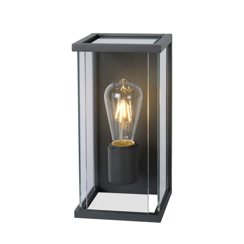 Luxe Lucide CLAIRE Buiten muurverlichting Zwart, 1-licht, Bewegingsmelder