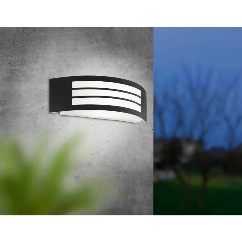 Wereldwijde Verzending Eglo LEIROS Buiten muurverlichting Zwart, 1-licht