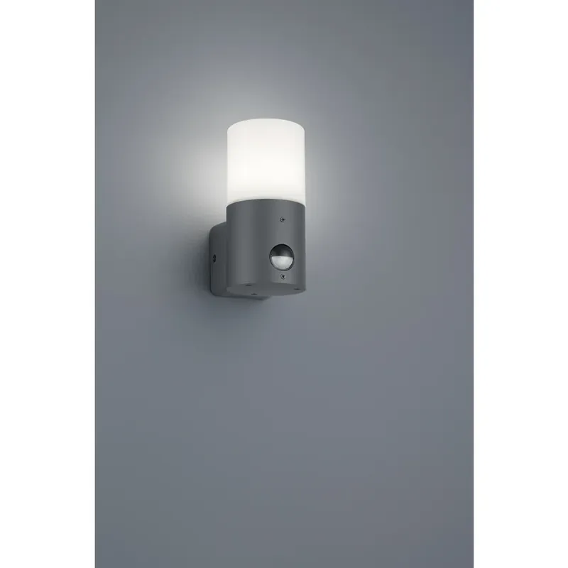 Trio HOOSIC Buiten muurverlichting Antraciet, 1-licht, Bewegingsmelder Shop Nu