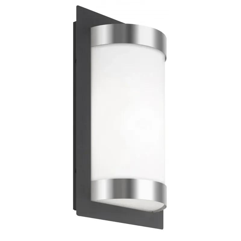 LCD Buiten muurverlichting roestvrij staal, Zwart, 1-licht, Bewegingsmelder Geld-Terug-Garantie