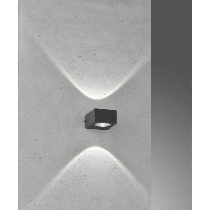 Fischer-Honsel Helsinki Buiten muurverlichting LED Zwart, 2-lichts Nieuw Model