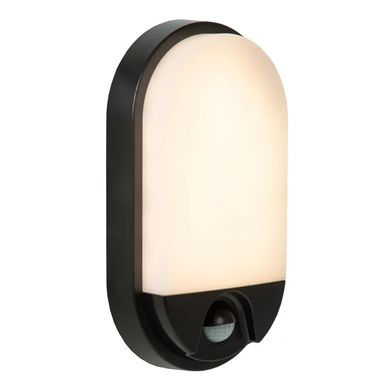 Lucide IR Wandlamp voor buiten LED Zwart, 1-licht, Bewegingsmelder Laatste Versie