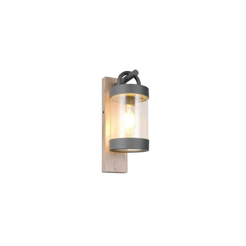 Trio verlichting Sambesi Wandlamp Hout licht, 1-licht Garantie Inbegrepen