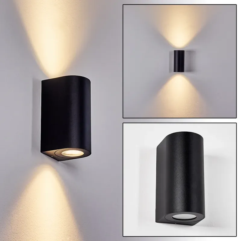 Boda Buiten muurverlichting Zwart, 2-lichts Speciale Aanbieding