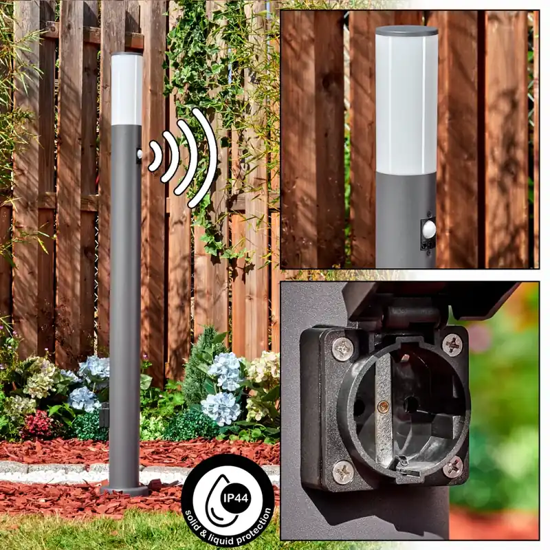 Beste Prijs Caserta Stopcontact licht, Pad licht Antraciet, 1-licht, Bewegingsmelder