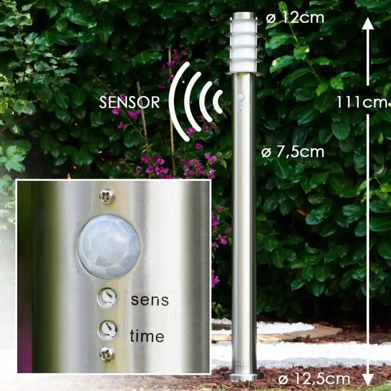 Tunes Padverlichting roestvrij staal, 1-licht, Bewegingsmelder Merkproduct