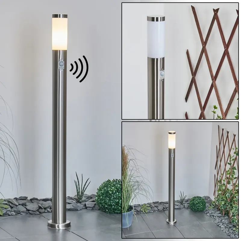 Gratis Verzending Sessa Padverlichting Nikkel mat, 1-licht, Bewegingsmelder