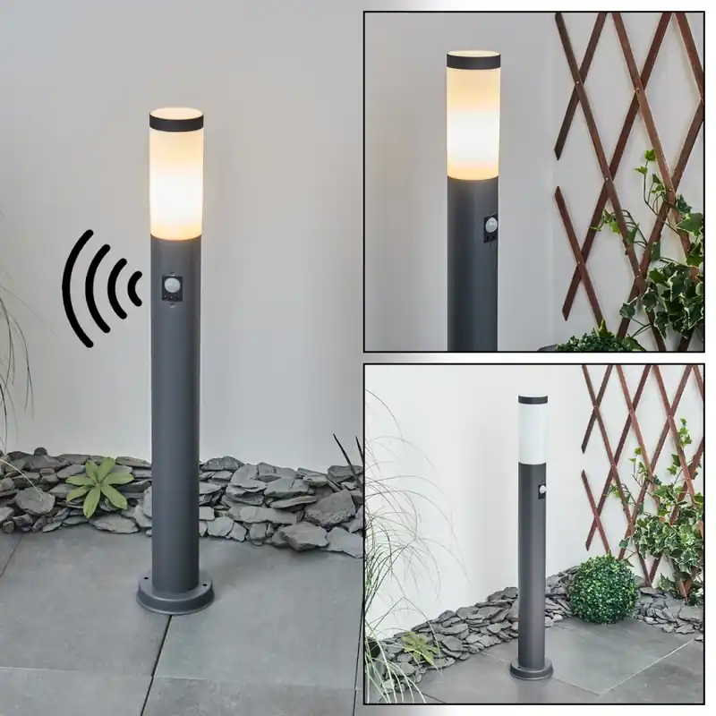 Korting Sessa Padverlichting Antraciet, 1-licht, Bewegingsmelder