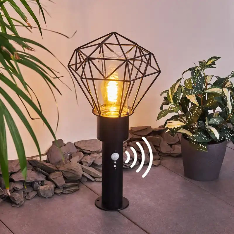 Solda Padverlichting Zwart, 1-licht, Bewegingsmelder Nieuw Model