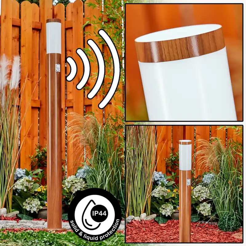 Veilige Betaling Gaborone Padverlichting Bruin, houtlook, 1-licht, Bewegingsmelder