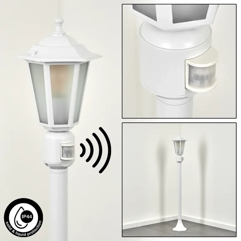 Loria Padverlichting Wit, 1-licht, Bewegingsmelder Handgemaakt