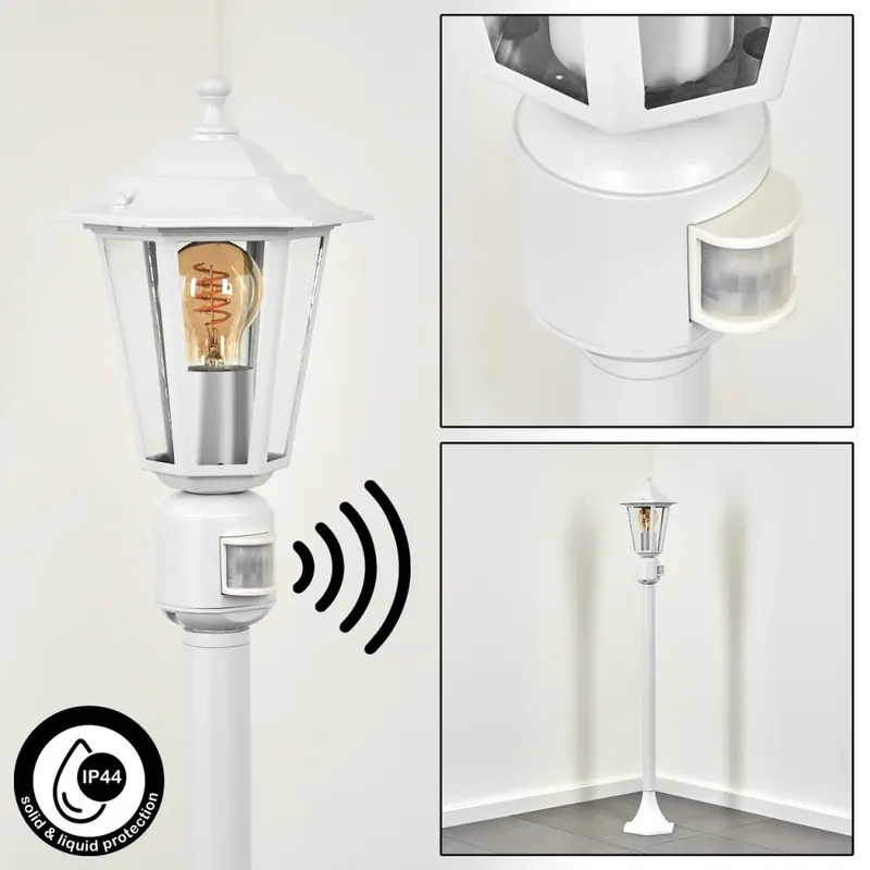 Exclusief Loria Padverlichting Wit, 1-licht, Bewegingsmelder