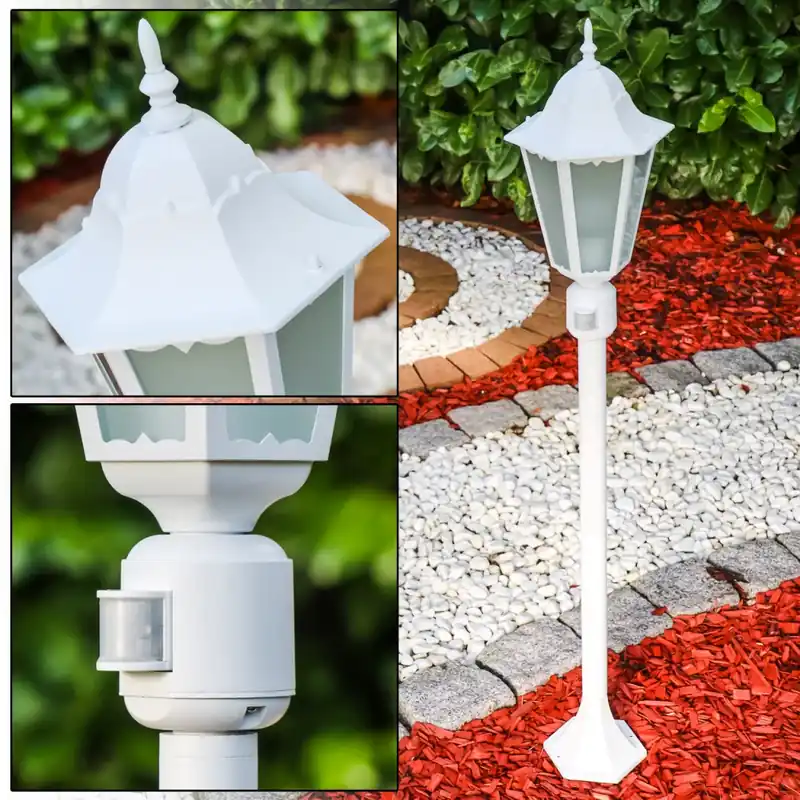 Hongkong Frost Buiten staande lamp Wit, 1-licht, Bewegingsmelder Aanbieding