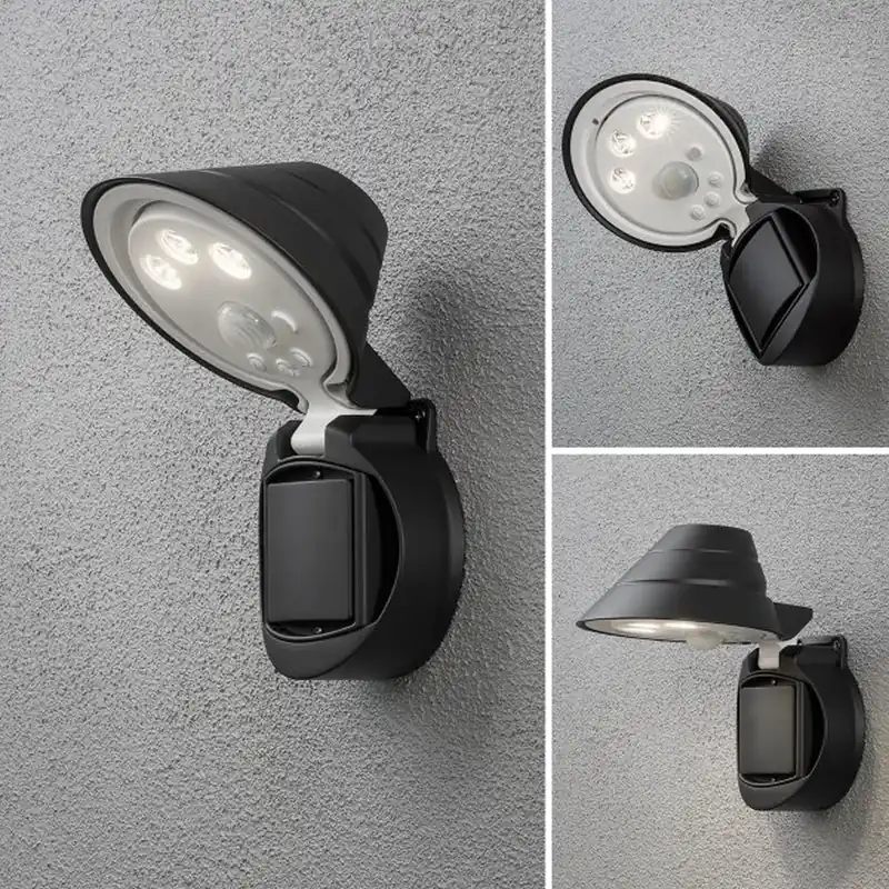 Hoge Kwaliteit Konstsmide Prato Batterie Muurlamp LED Zwart, 1-licht, Bewegingsmelder