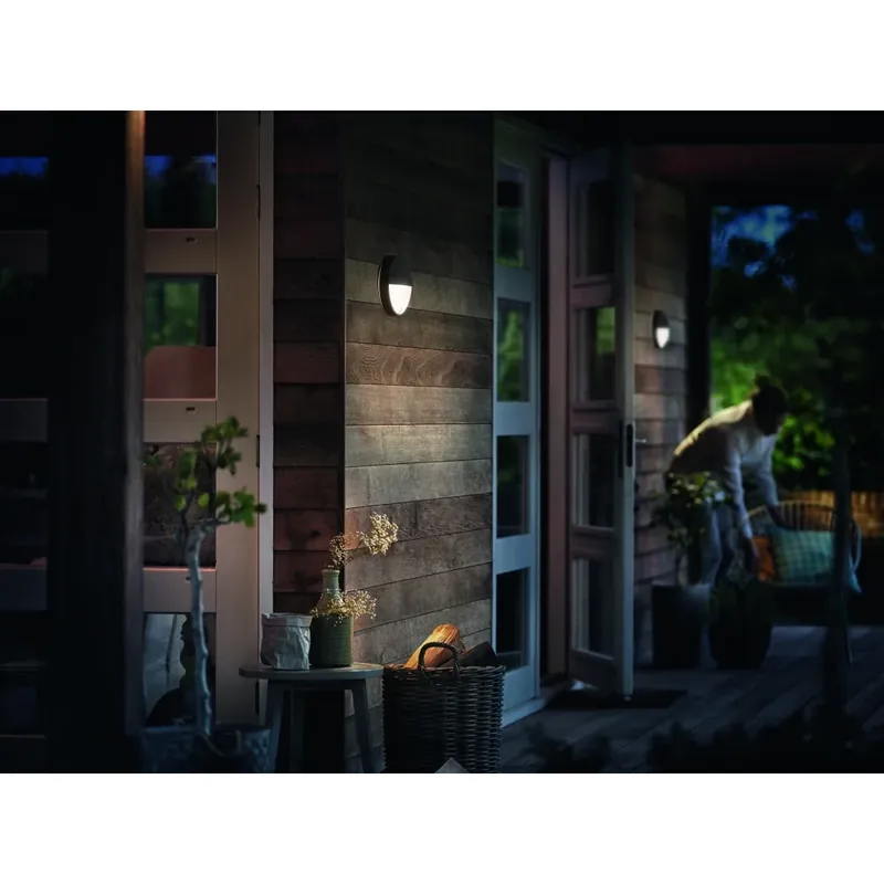 Seizoensaanbieding Philips Capricorn Buiten muurverlichting LED Antraciet, 1-licht, Bewegingsmelder