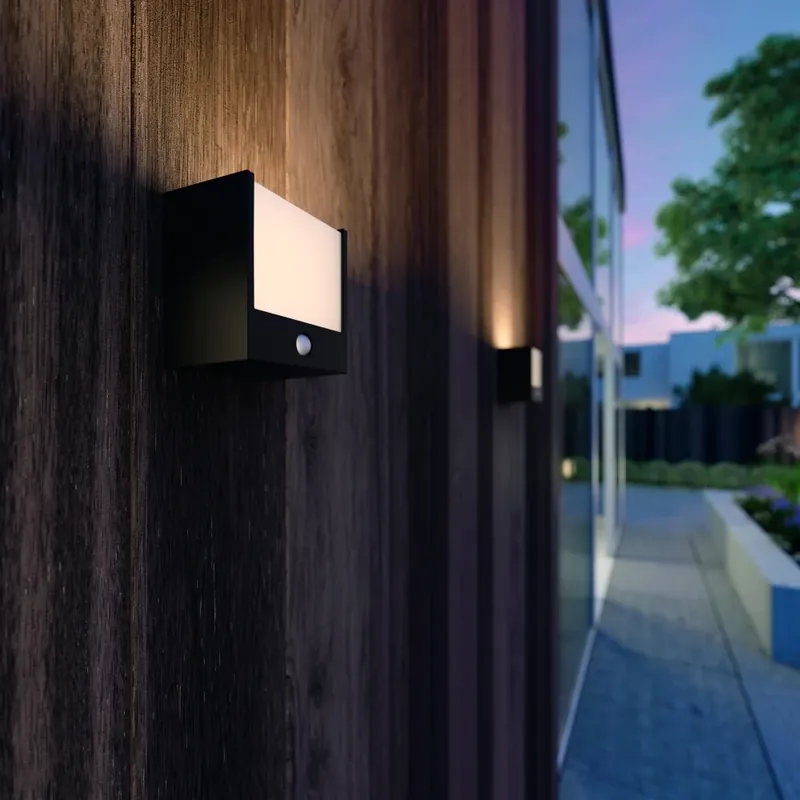 Philips Macaw Buiten muurverlichting LED Zwart, 1-licht, Bewegingsmelder Weekendaanbieding