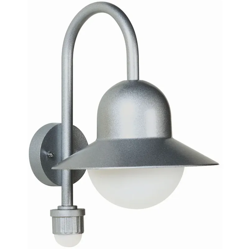 Albert 661 Buiten muurverlichting Zilver, 1-licht, Bewegingsmelder Lage Kosten