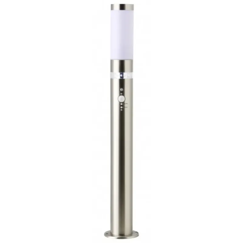 Brilliant Bole Buiten vloer lamp roestvrij staal, 1-licht, Bewegingsmelder Modern